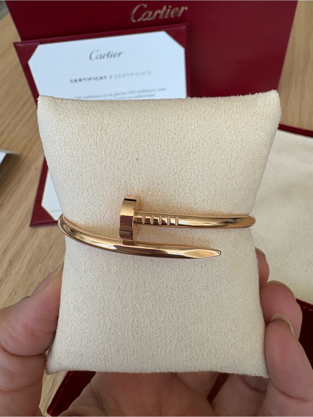 Cartier Rose Gold Nail Motif Cuff Bracelet